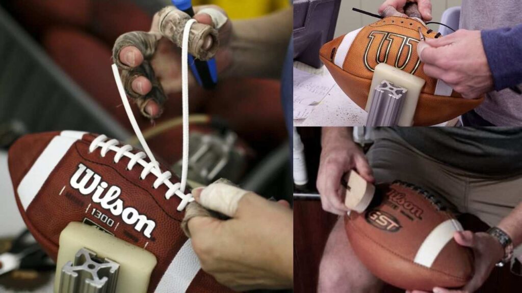 Are NFL footballs crafted by hand