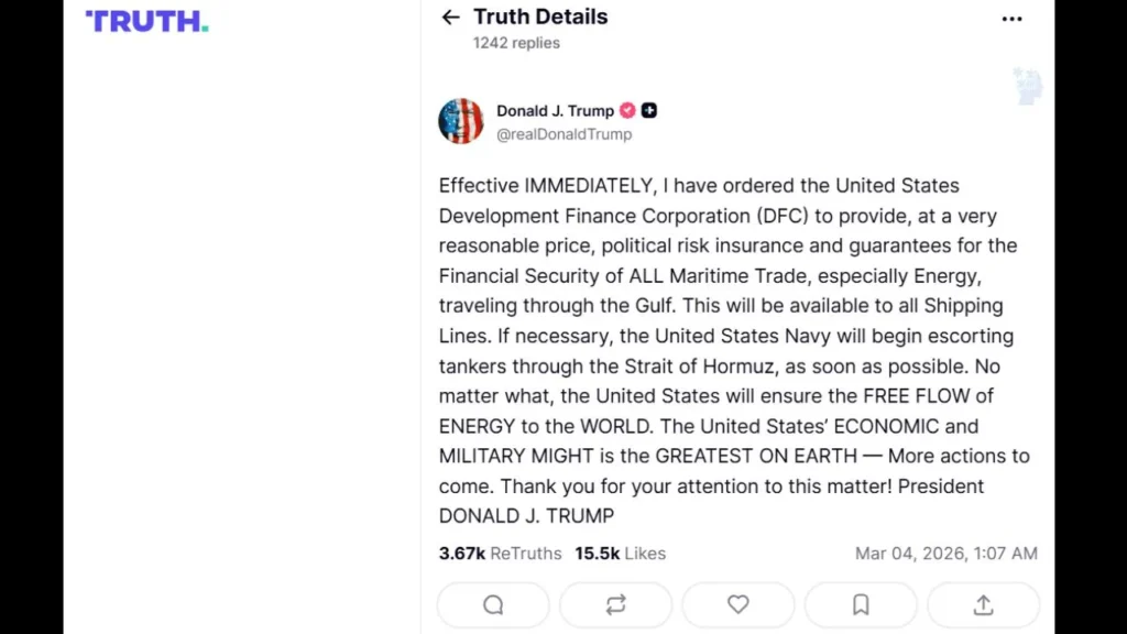 Donald trump message on Social truth